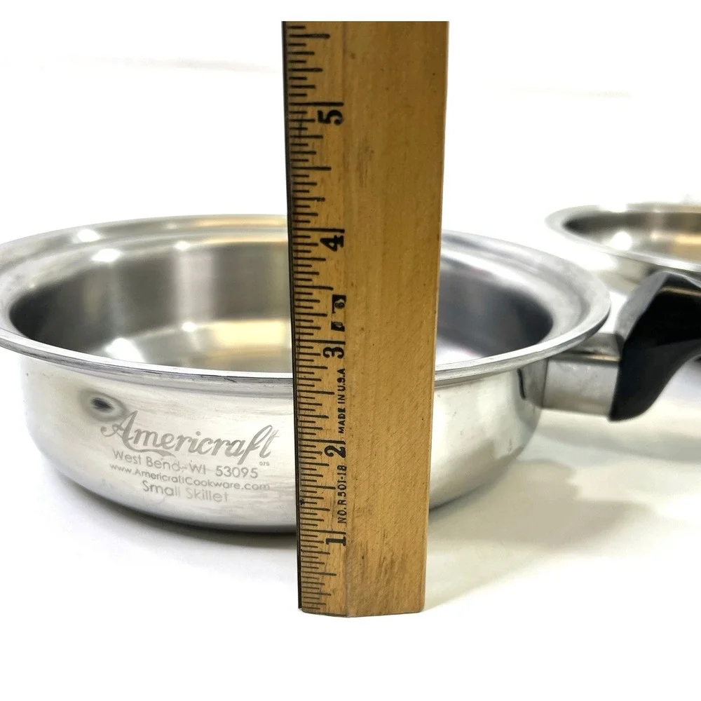 Americraft Small Skillet With Lid Waterless Stainless Steel West Bend WI USA
